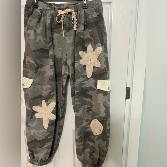 POL Denim - POL Camouflage Joggers with Cream Accents